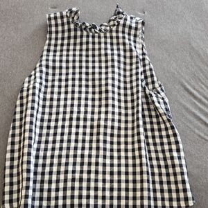 J. Crew Navy and White Checkered Top